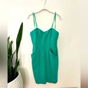 BCBG MaxAzria Daphine Emerald Green Strapless dress